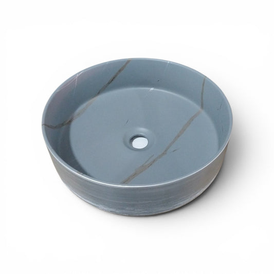 Lavamanos de Sobreponer Redondo Gris Veta  Cafe Radio 36cm altura 12cm